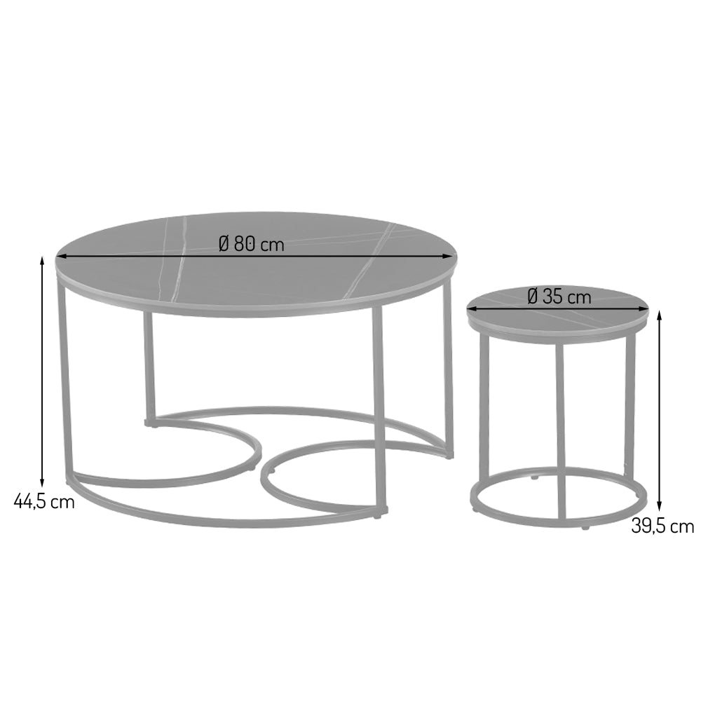 Couchtisch Lamego – Schwarz/Silber