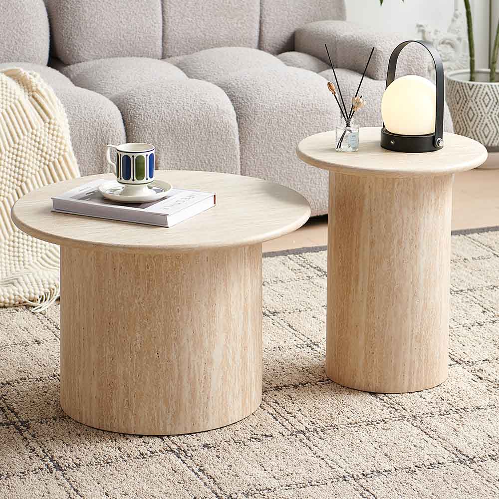 Couchtisch Mezica – Travertine (2er Set)