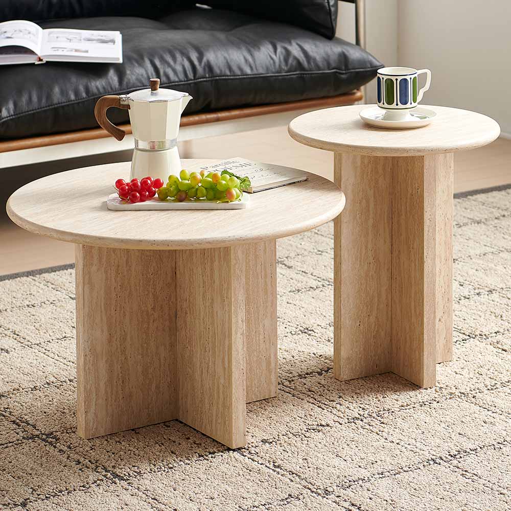 Couchtisch Bled – Travertine (2er Set)