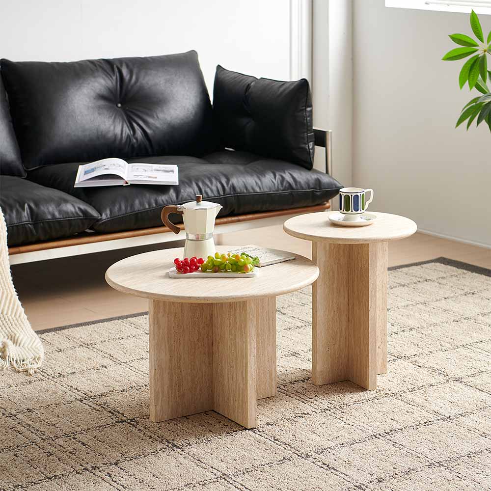 Couchtisch Bled – Travertine (2er Set)