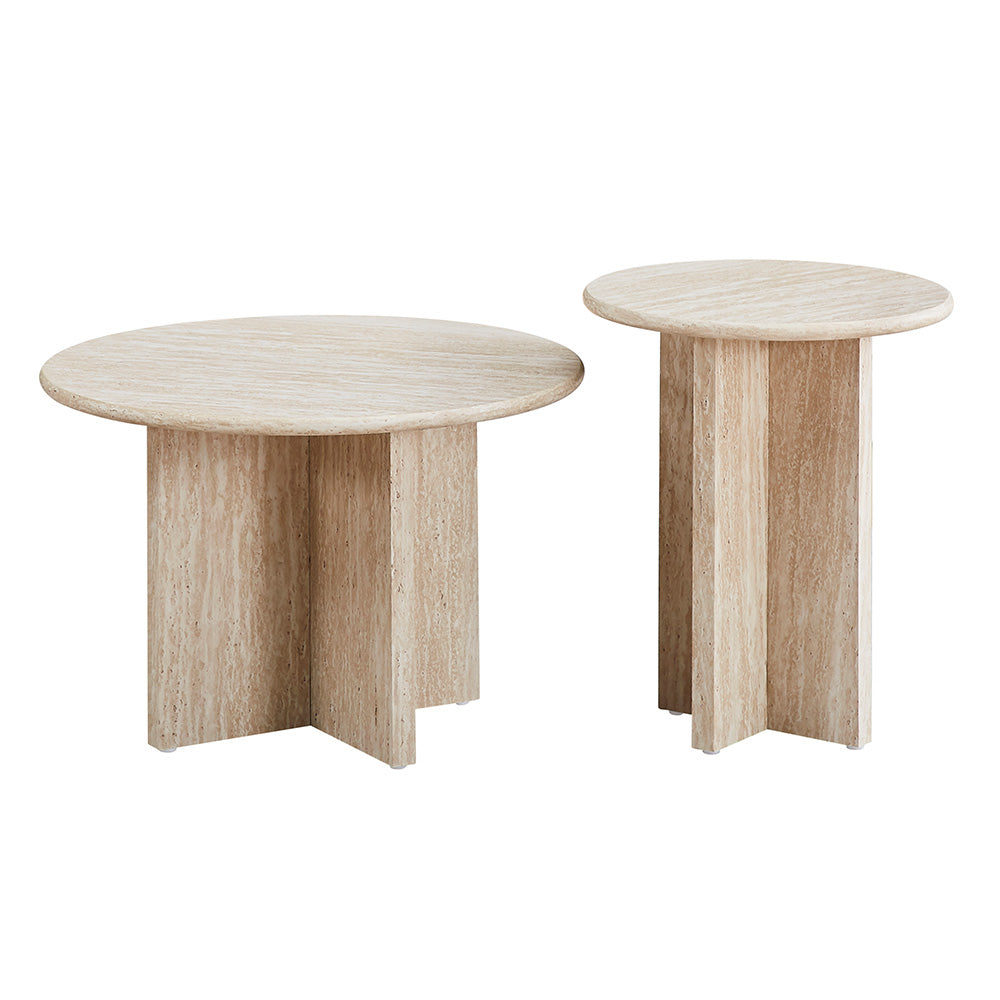 Couchtisch Bled – Travertine (2er Set)