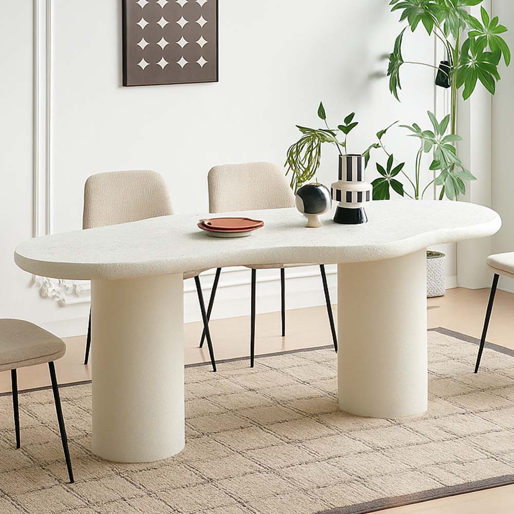 Esstisch Utena – Creme Betonoptik