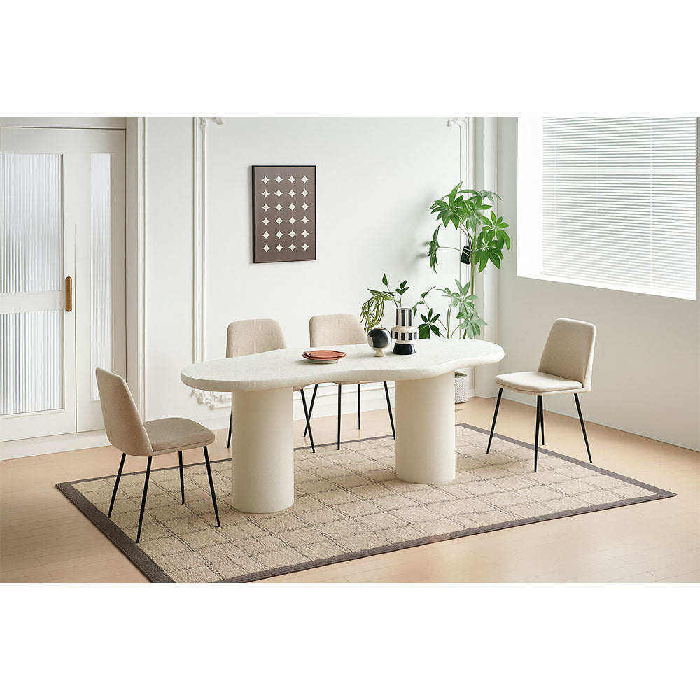 Esstisch Utena – Creme Betonoptik