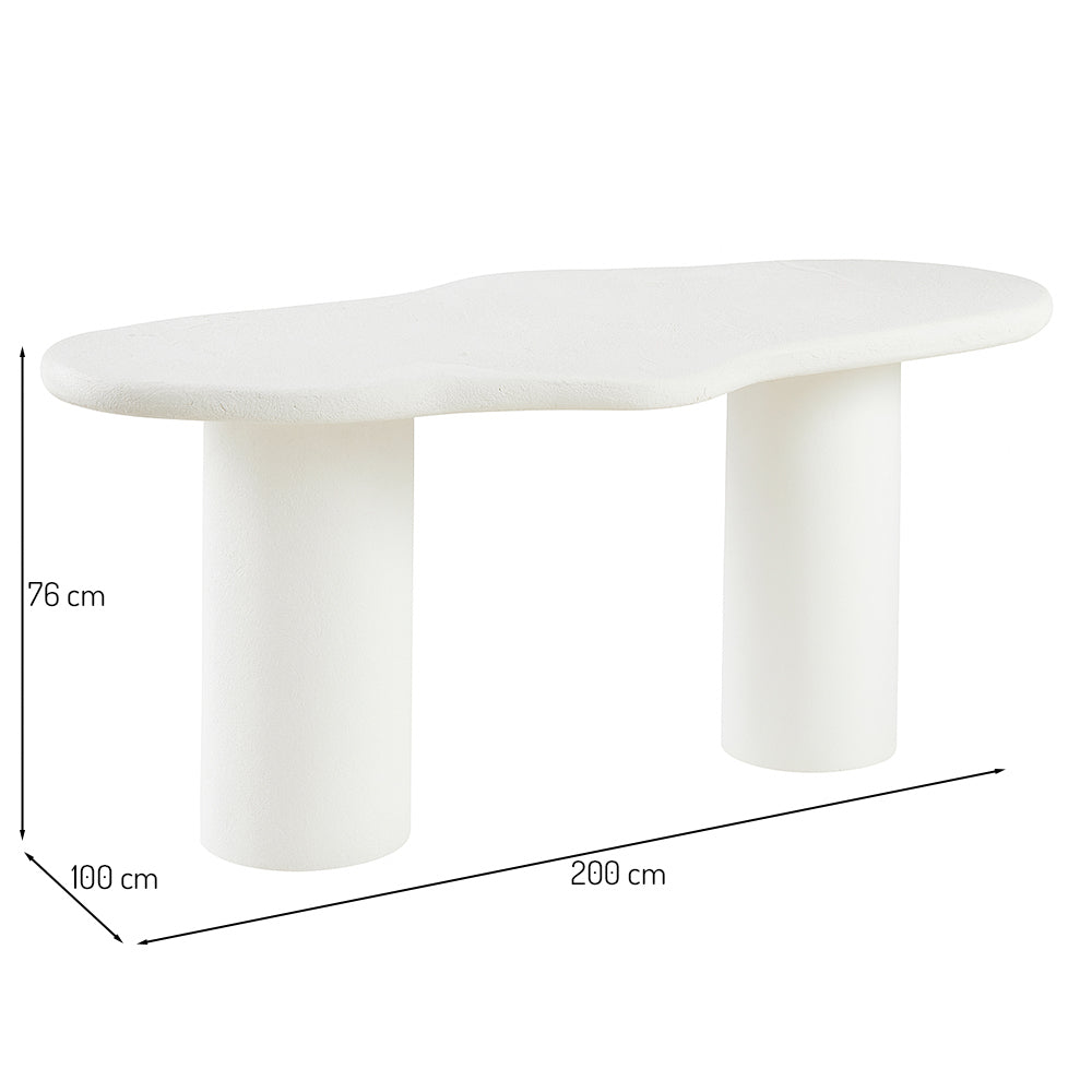 Esstisch Utena – Creme Betonoptik