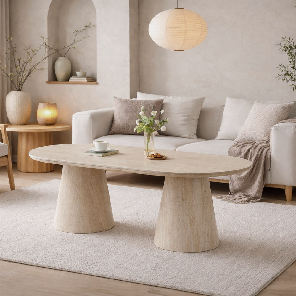 Couchtisch Elvas – Keramik / Travertine