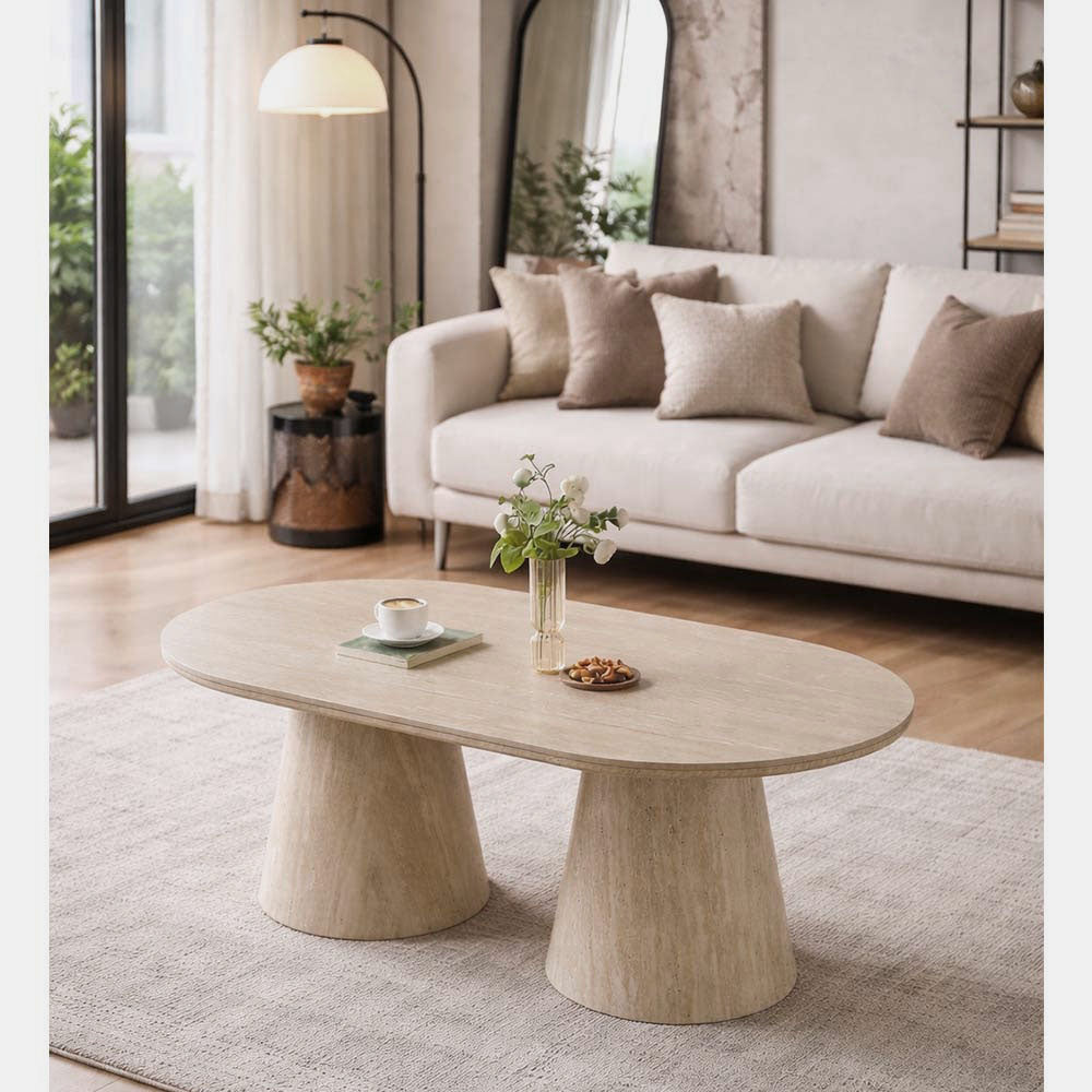 Couchtisch Elvas – Keramik / Travertine