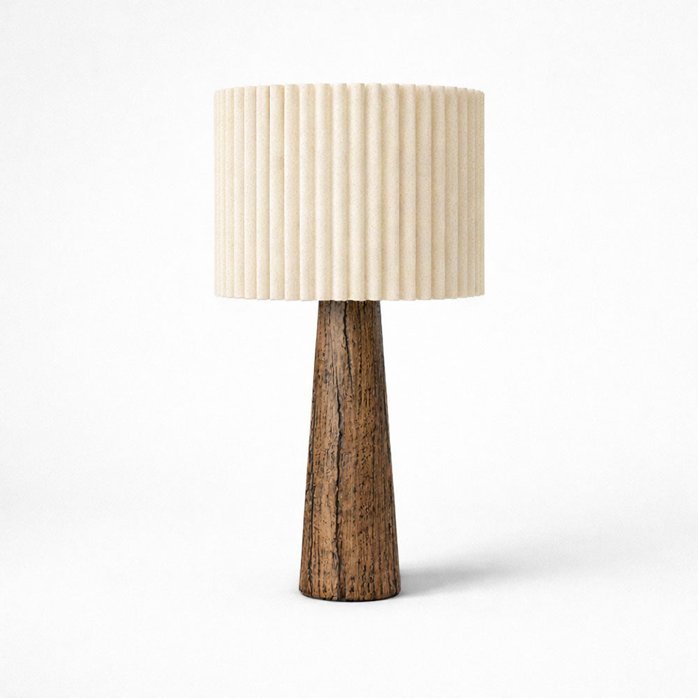 Tischlampe Lucerne - Walnuss / Creme
