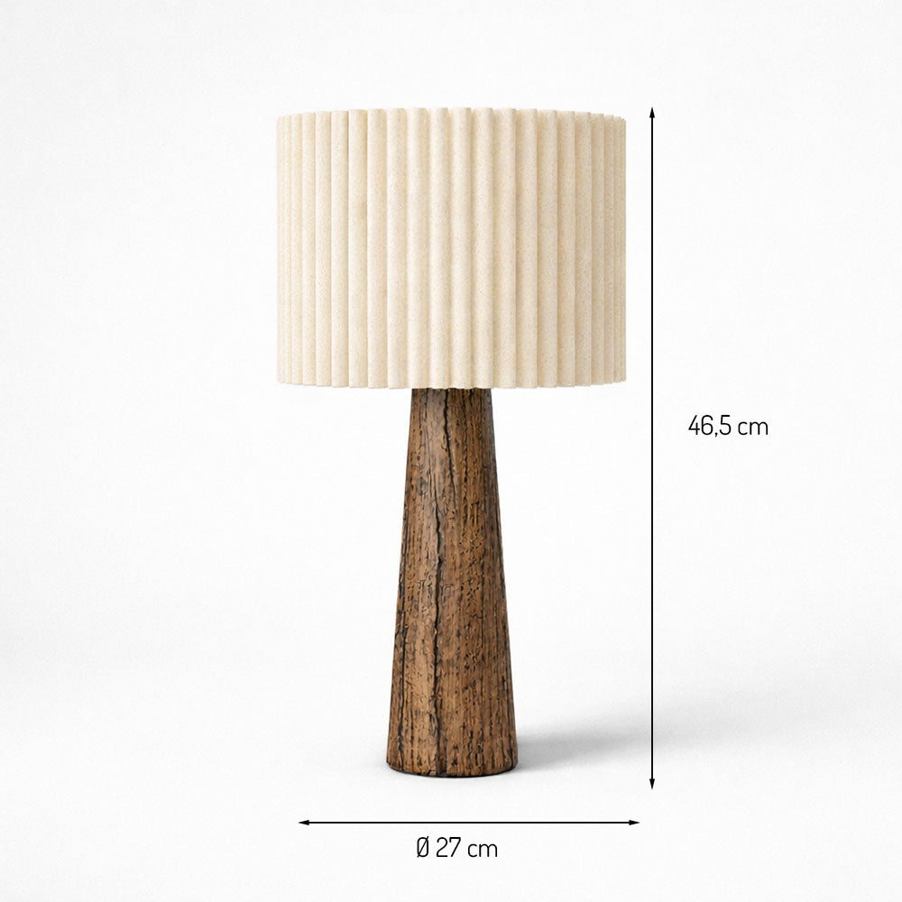 Tischlampe Lucerne - Walnuss / Creme