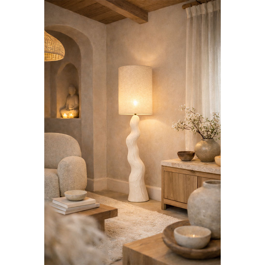 Stehlampe Bitola - Creme