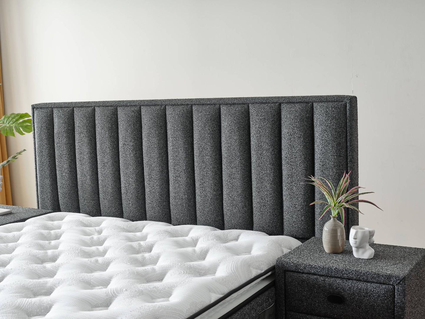 Boxspringbett Piano – Eleganz trifft Funktionalität | Das stilvolle Komfortbett mit Stauraum - Anthrazit