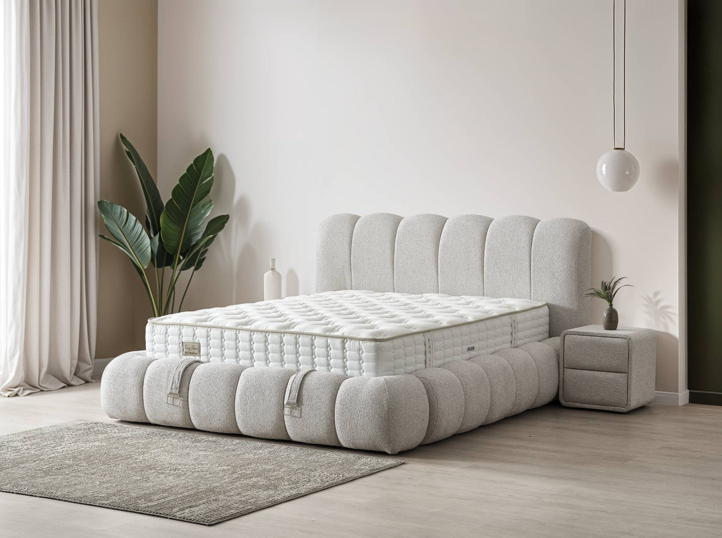 Boxspringbett Dublin - Luxuriöses Polsterbett mit Rundum-Design & großem Stauraum - Grau