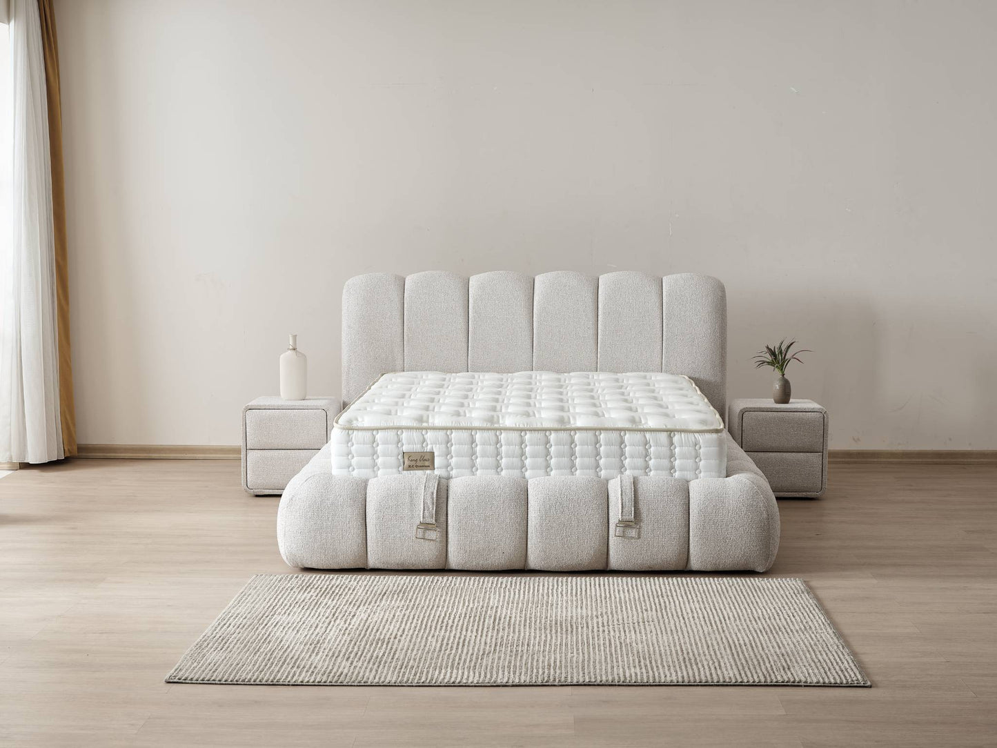 Boxspringbett Dublin - Luxuriöses Polsterbett mit Rundum-Design & großem Stauraum - Grau