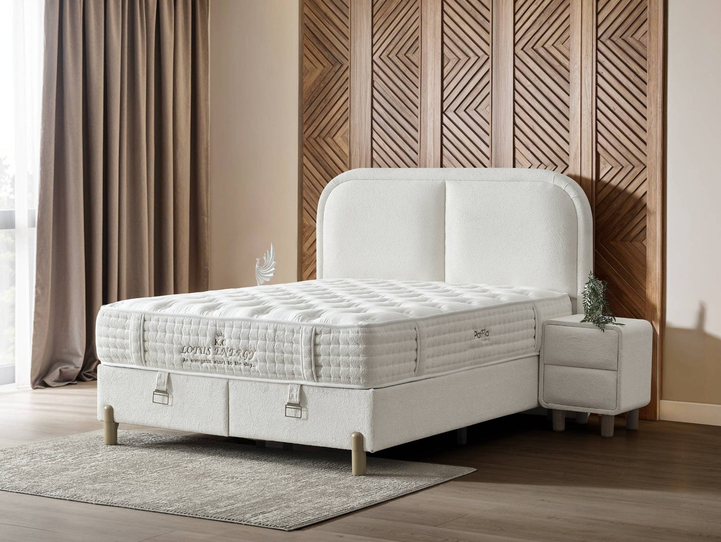 Boxspringbett Lotus Energy - Erholsamer Schlaf in seiner reinsten Form- Creme