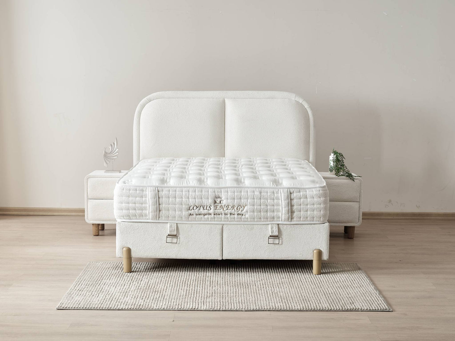 Boxspringbett Lotus Energy - Erholsamer Schlaf in seiner reinsten Form- Creme