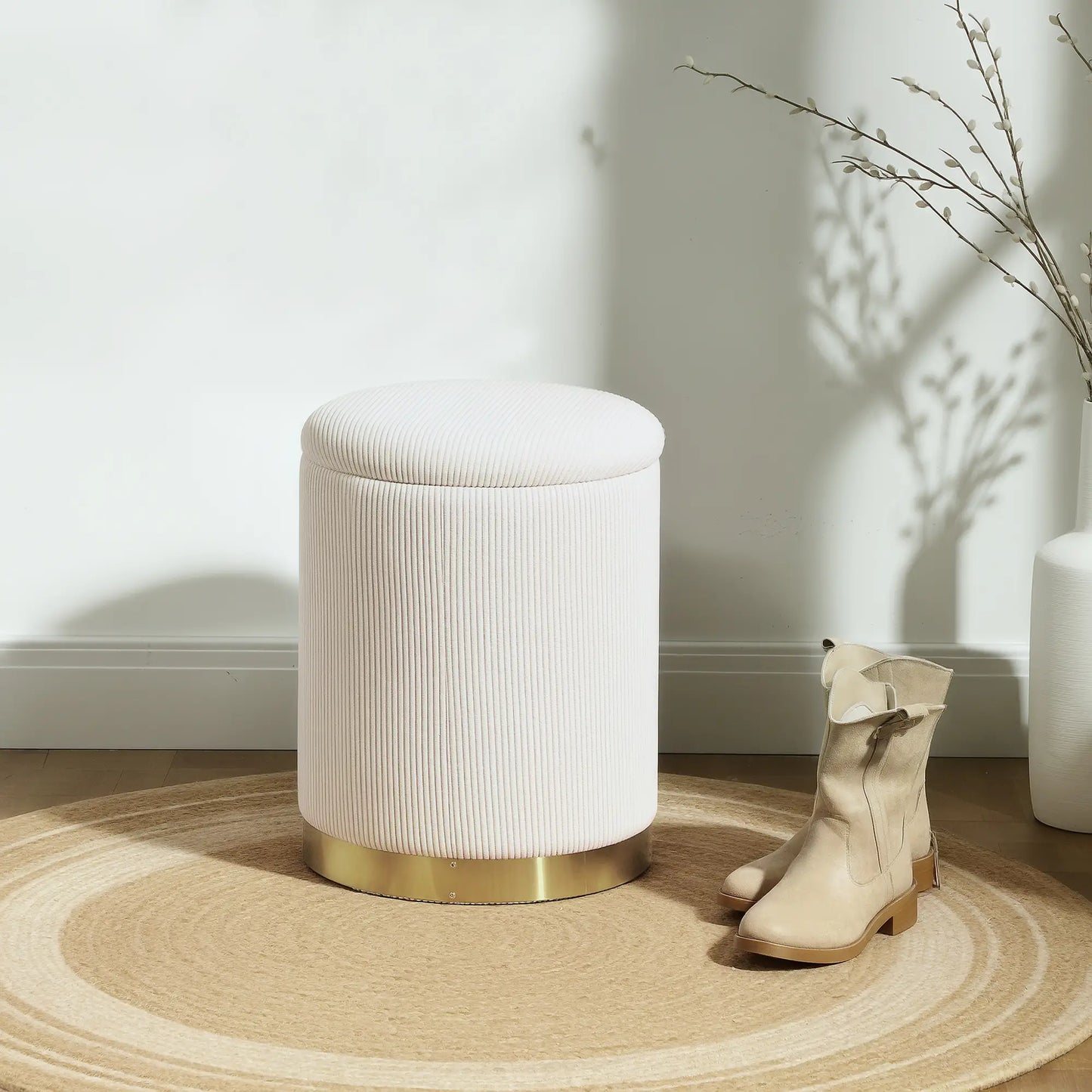 CordHalo Storage Ottoman - Cremeweiß