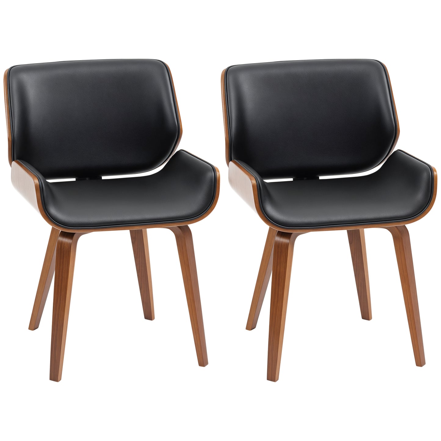 RetroBlend Duo – 2er-Set Vintage-Esszimmerstühle - Schwarz