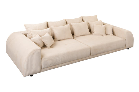 Big Sofa Vanessa – Großzügiger Komfort im modernen Cord-Design - Beige