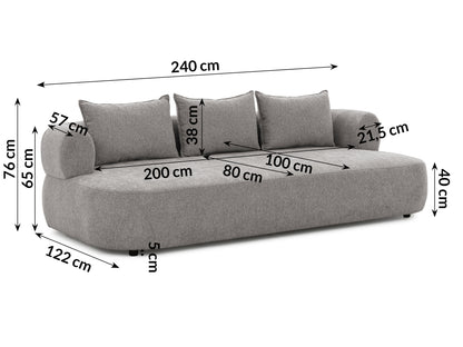 Ferro 4er Sofa - Komfort, der Charakter zeigt - Grau