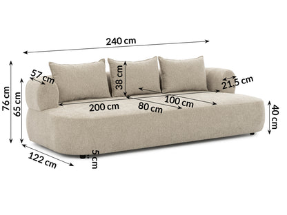 Ferro 4er Sofa - Komfort, der Charakter zeigt - Beige