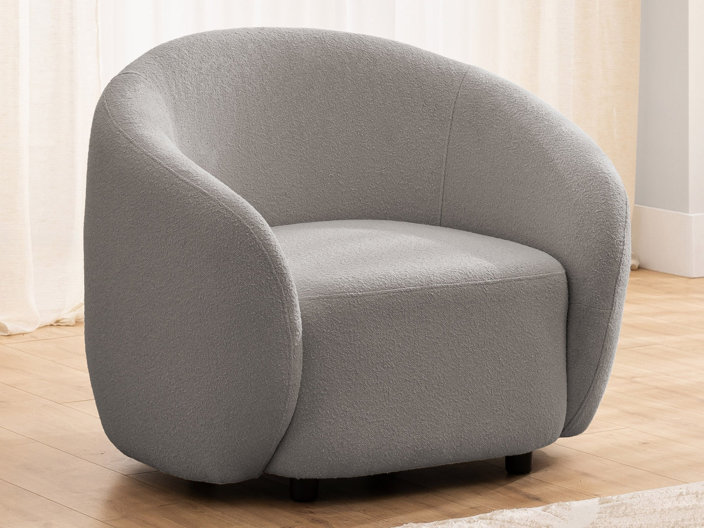 Bloom Bouclé Sessel - Grau