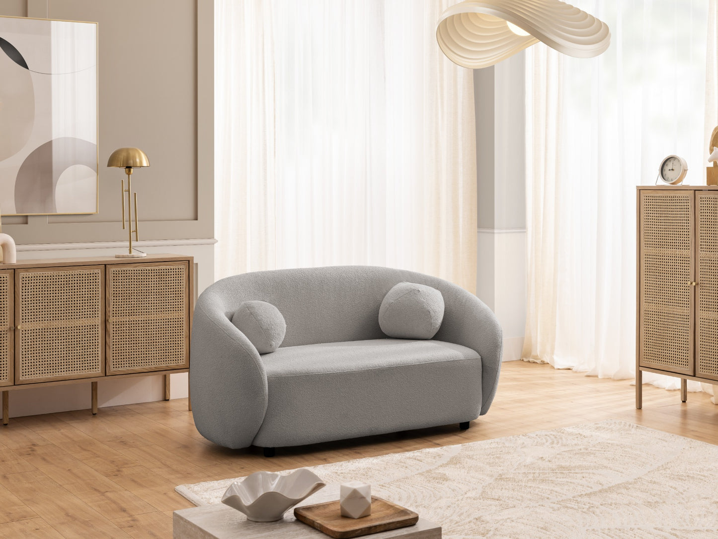 Bloom 2er Sofa - Modernes Bouclé-Sofa - Grau