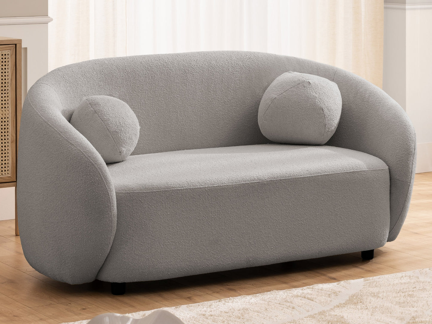 Bloom 2er Sofa - Modernes Bouclé-Sofa - Grau
