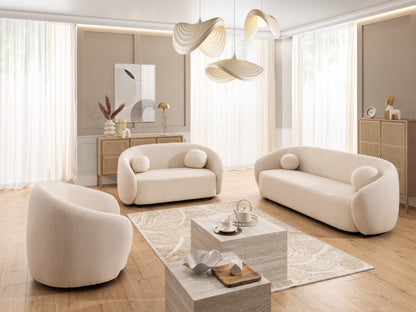 Bloom 2er Sofa - Modernes Bouclé-Sofa - Creme
