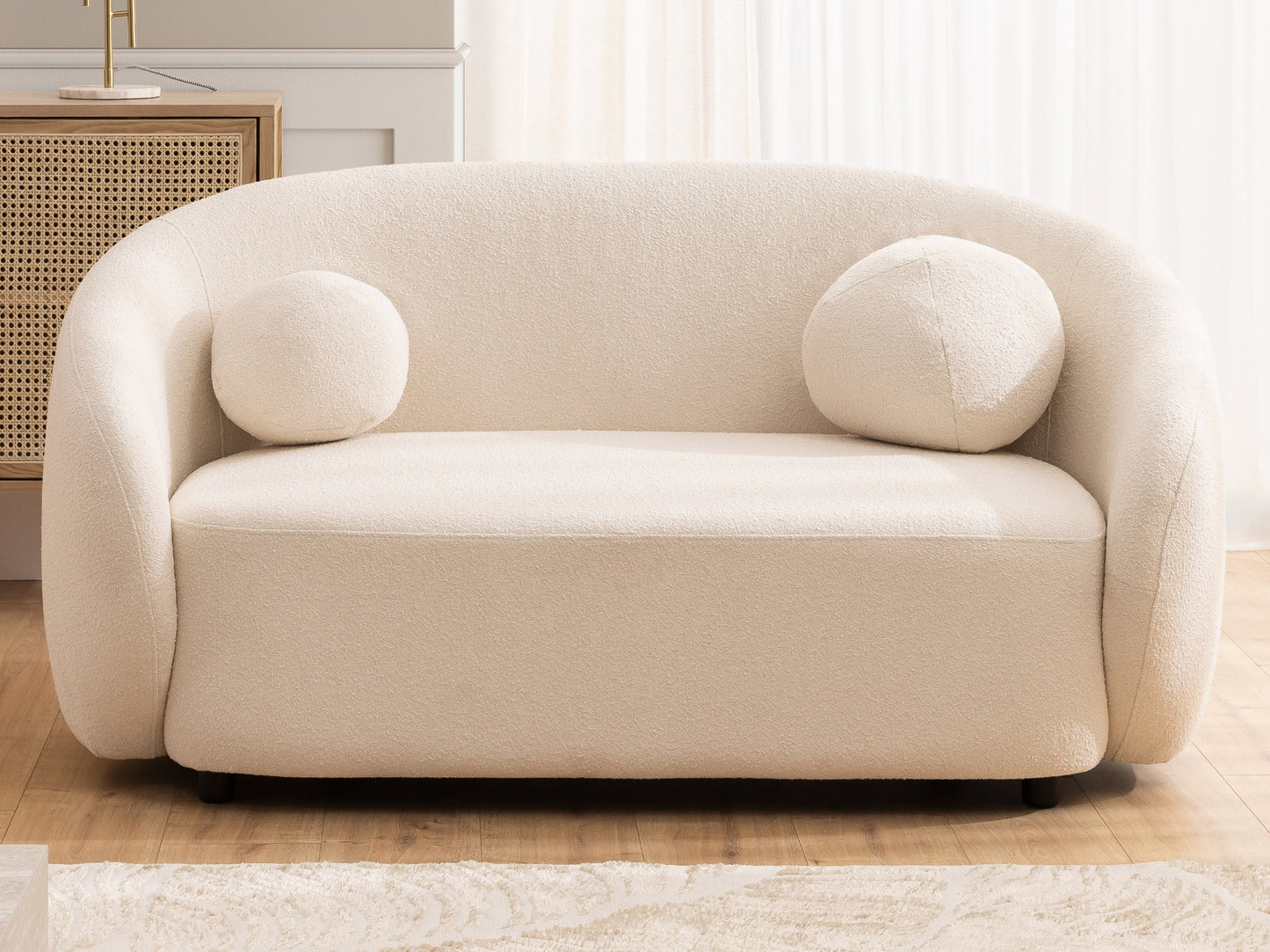 Bloom 2er Sofa - Modernes Bouclé-Sofa - Creme