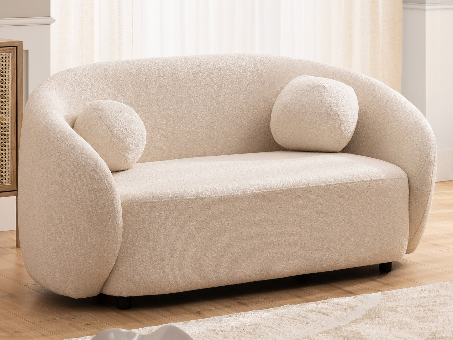 Bloom 2er Sofa - Modernes Bouclé-Sofa - Creme