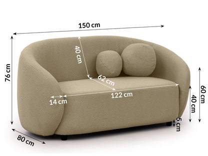Bloom 2er Sofa - Modernes Bouclé-Sofa - Braun