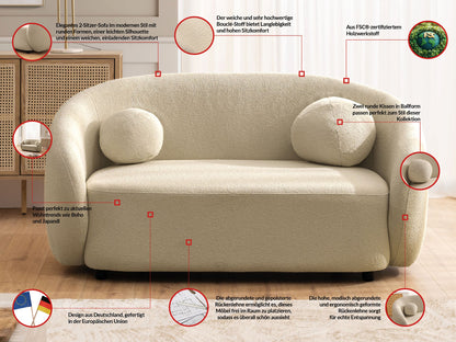 Bloom 2er Sofa - Modernes Bouclé-Sofa - Braun
