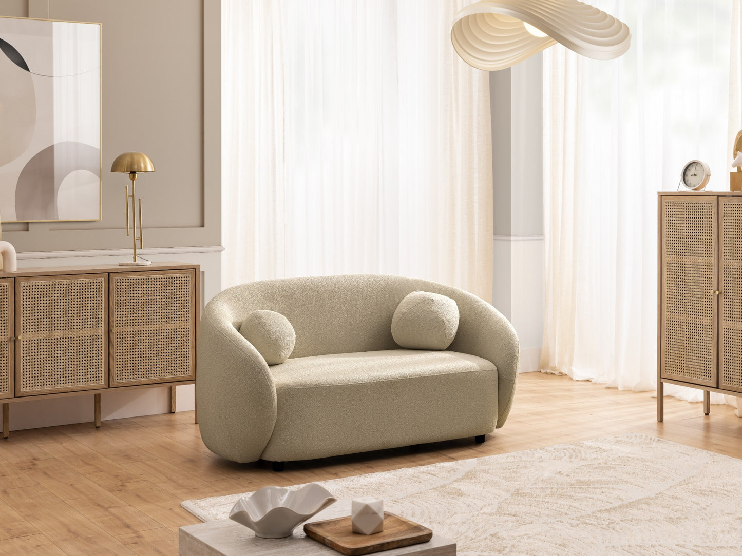 Bloom 2er Sofa - Modernes Bouclé-Sofa - Braun