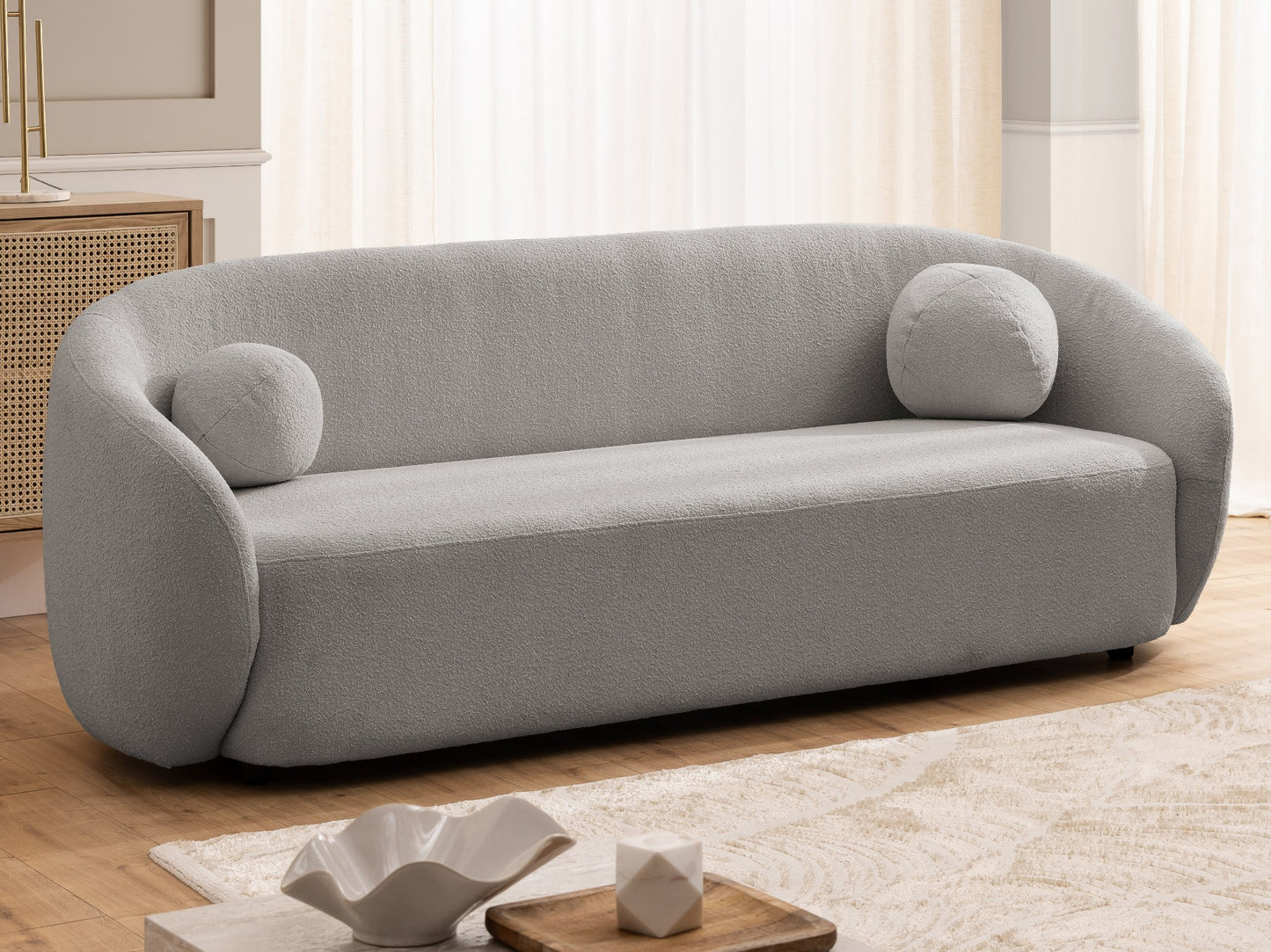 Bloom 3er Sofa - Modernes Bouclé-Sofa - Grau