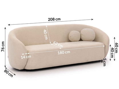 Bloom 3er Sofa - Modernes Bouclé-Sofa - Cream