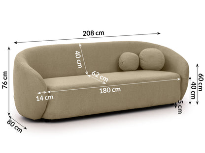 Bloom 3er Sofa - Modernes Bouclé-Sofa - Braun