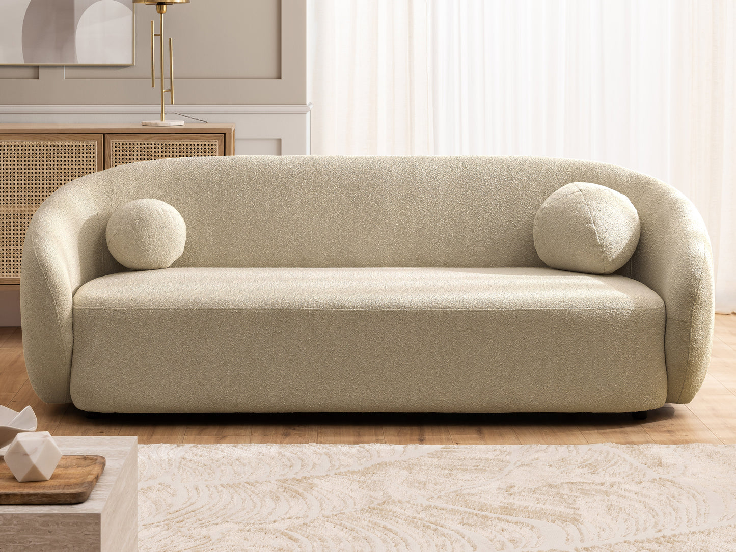 Bloom 3er Sofa - Modernes Bouclé-Sofa - Braun