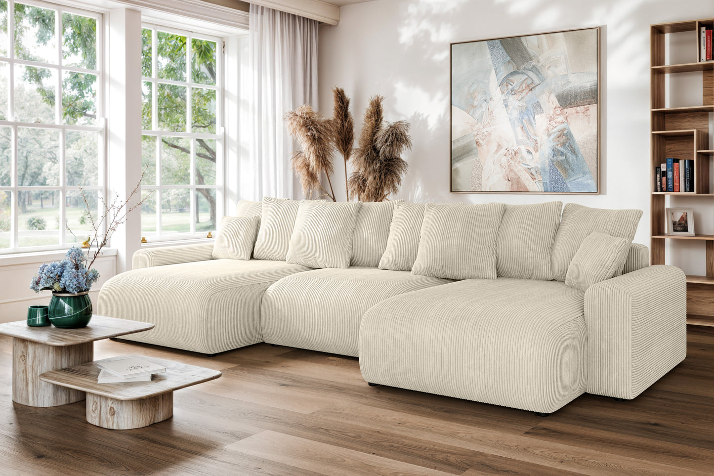 Sofa Luma U-Form - Raum für Entspannung, Stil für Ihr Zuhause - Beige