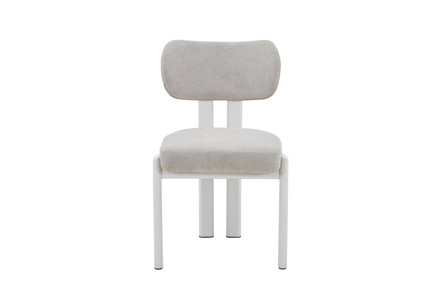 Stuhl LUGANO - Beige / Füße Weiß