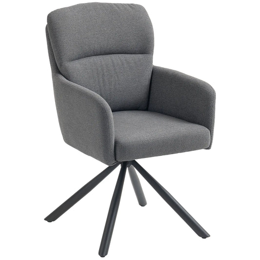 LinoSpin – Moderner 360°-Drehstuhl aus Leinengewebe - Grau