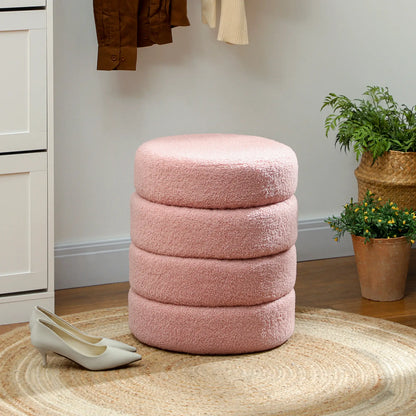 TeddySoft Round Ottoman - Rosa
