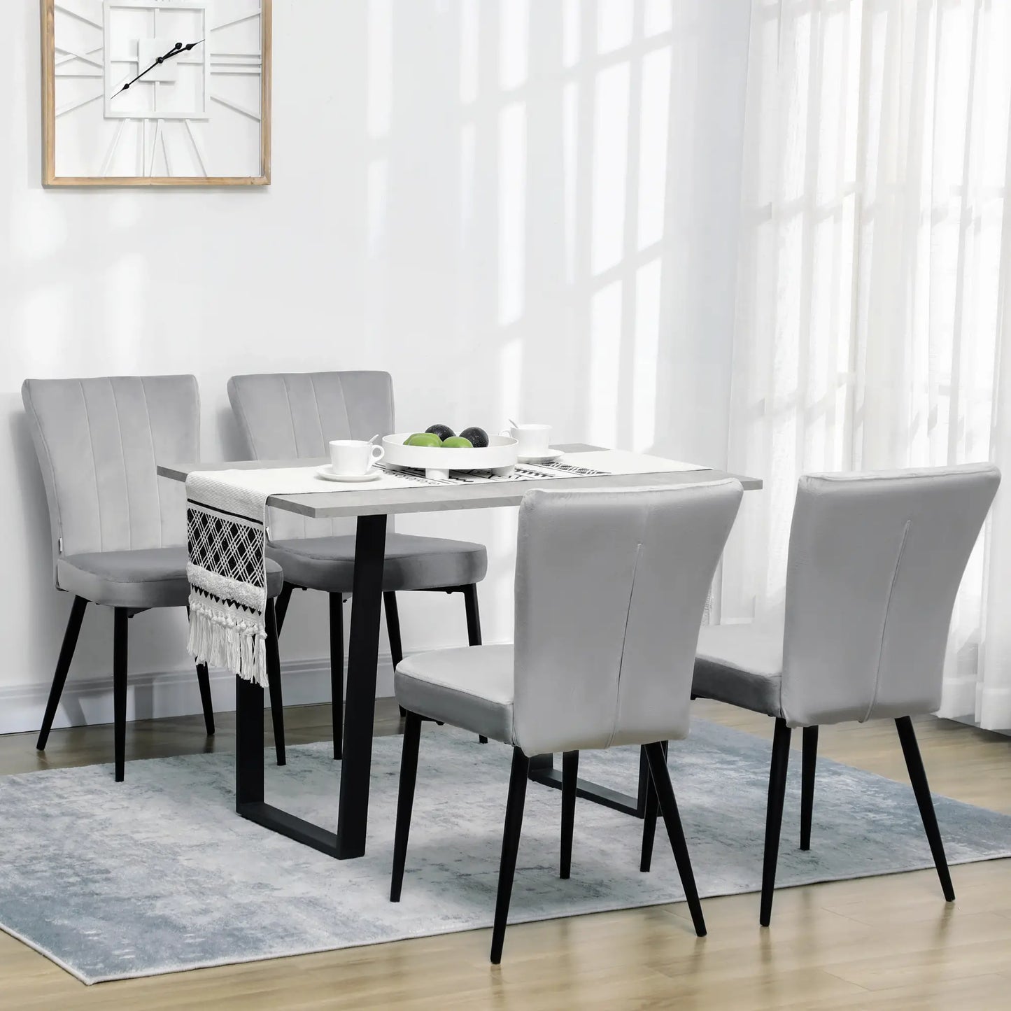 ComfortLine 4 – Modernes 4er-Set Ess- & Küchenstühle - Hellgrau