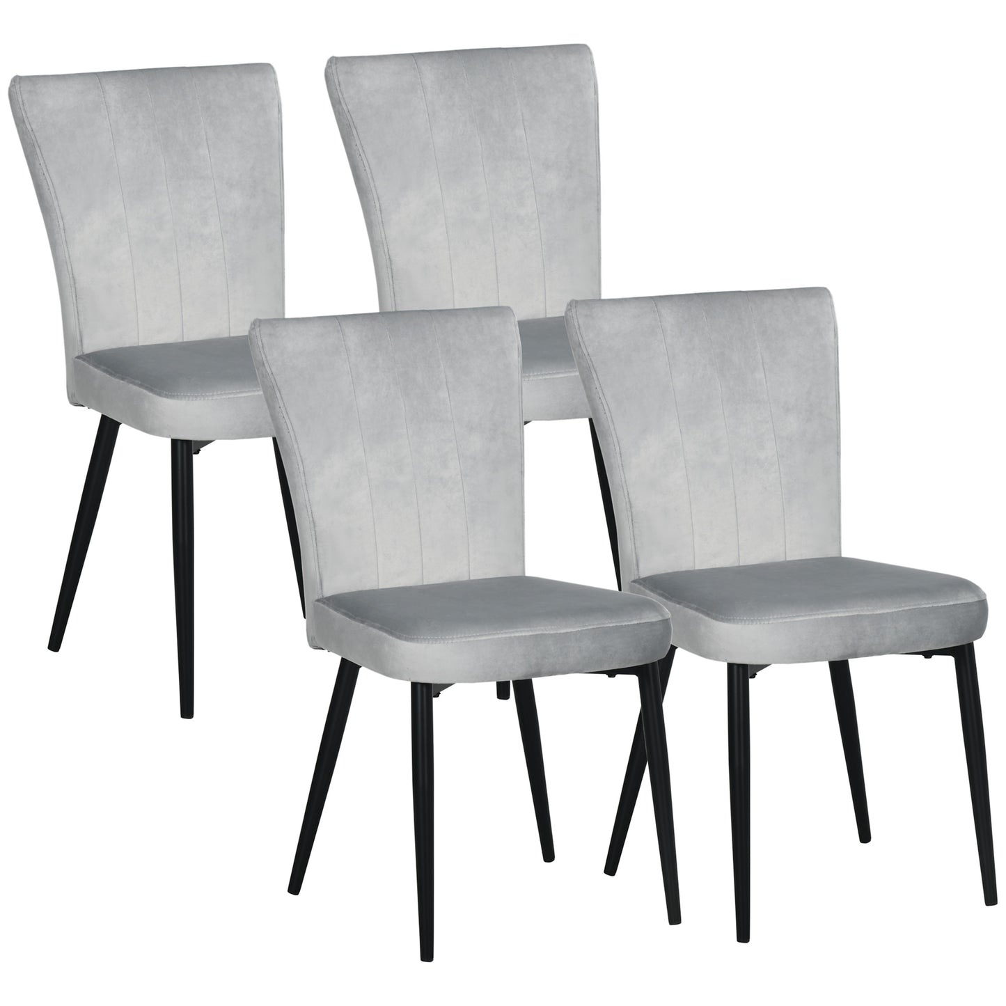 ComfortLine 4 – Modernes 4er-Set Ess- & Küchenstühle - Hellgrau