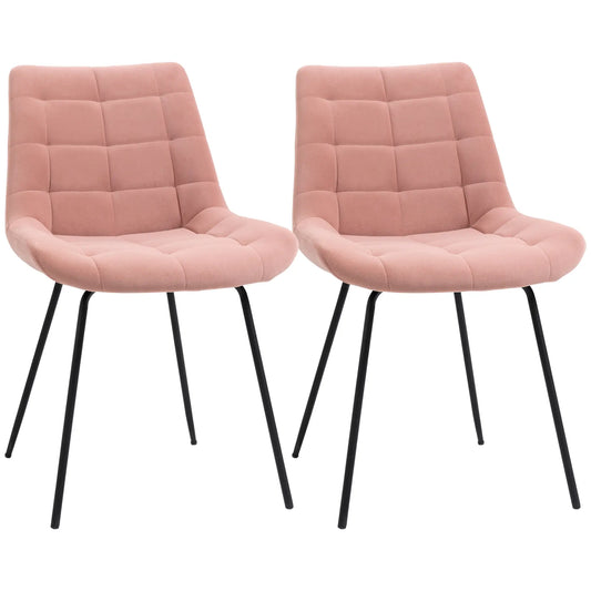 RetroTuft Duo – 2er-Set Polsterstühle im modernen Retro-Design - Rosa
