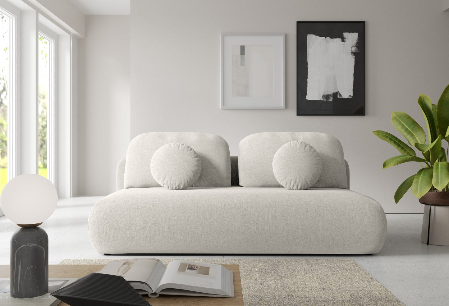 Sofa Tovo – Schlichtes Design, entspannter Komfort - Creme