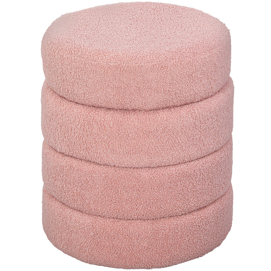 TeddySoft Round Ottoman - Rosa