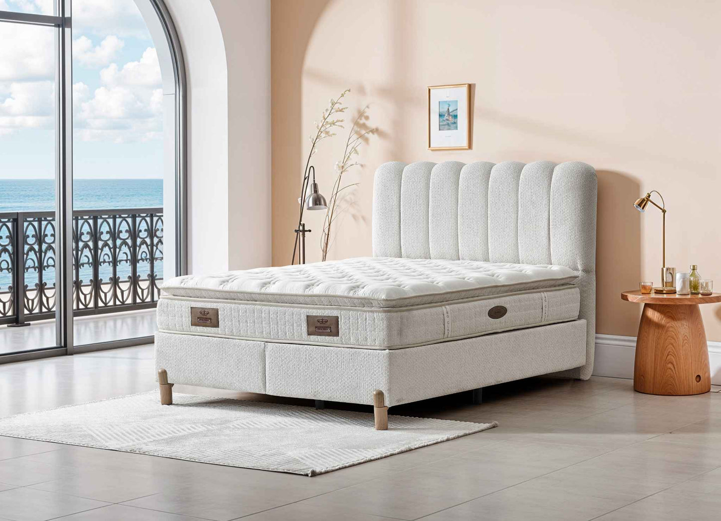 Boxspringbett Senna - Aufwachen in Leichtigkeit - Creme