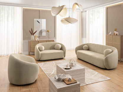 Bloom 3er Sofa - Modernes Bouclé-Sofa - Braun