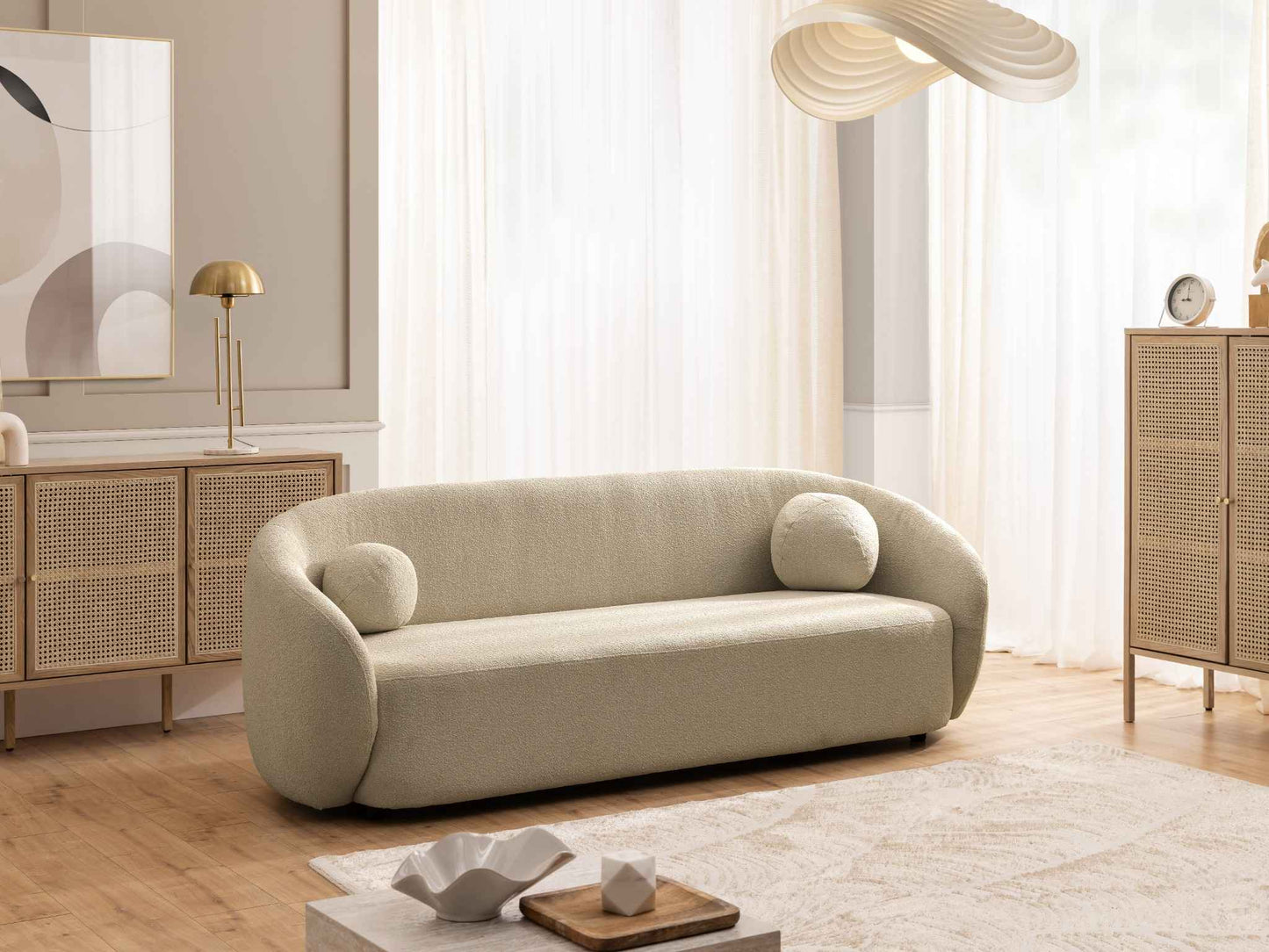 Bloom 3er Sofa - Modernes Bouclé-Sofa - Braun