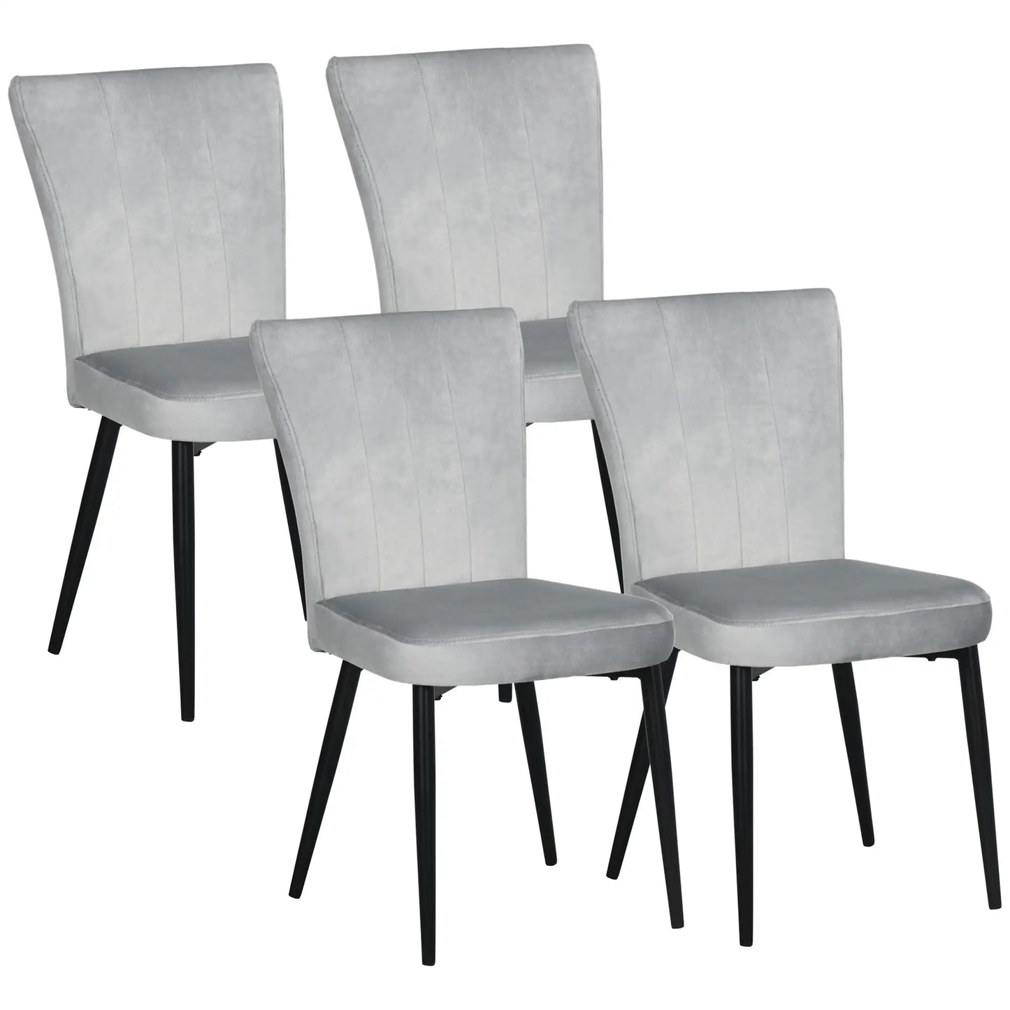 ComfortLine 4 – Modernes 4er-Set Ess- & Küchenstühle - Hellgrau