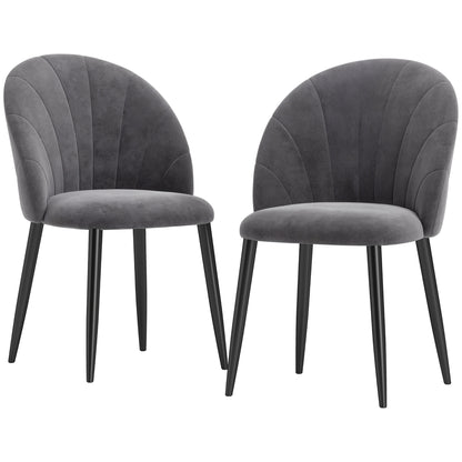 ShellaScandi Duo – 2er-Set Esszimmerstühle im muschelförmigen Skandi-Design - Grau